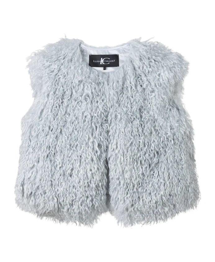 

Жилет с меховой отделкой Luisa Cerano, синий