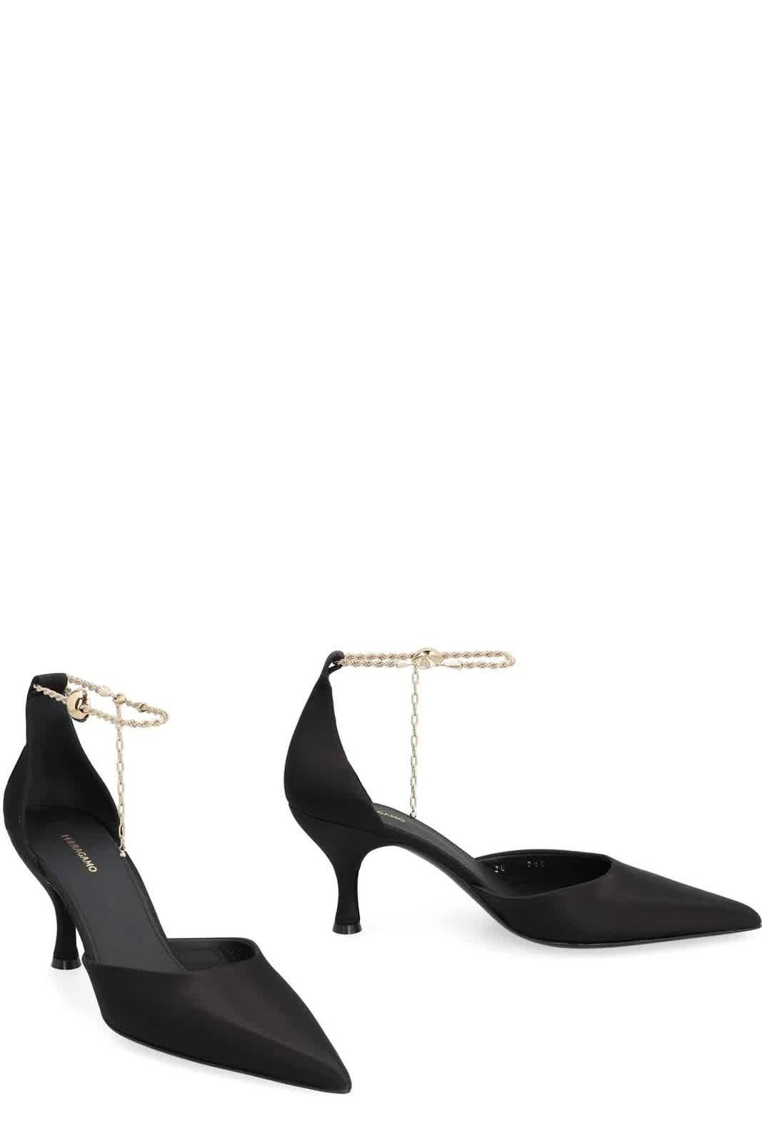 Ferragamo Black Dana 70 туфли-лодочки с цепочкой на щиколотке Salvatore Ferragamo — фото 2