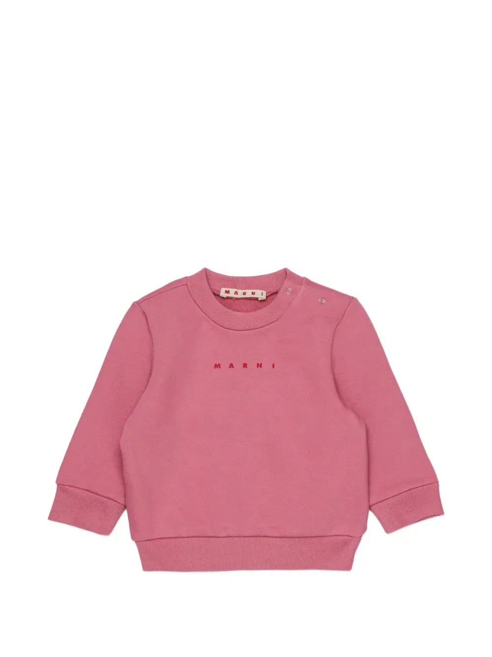 Свитшот с логотипом на пуговицах на плече Marni Kids, розовый