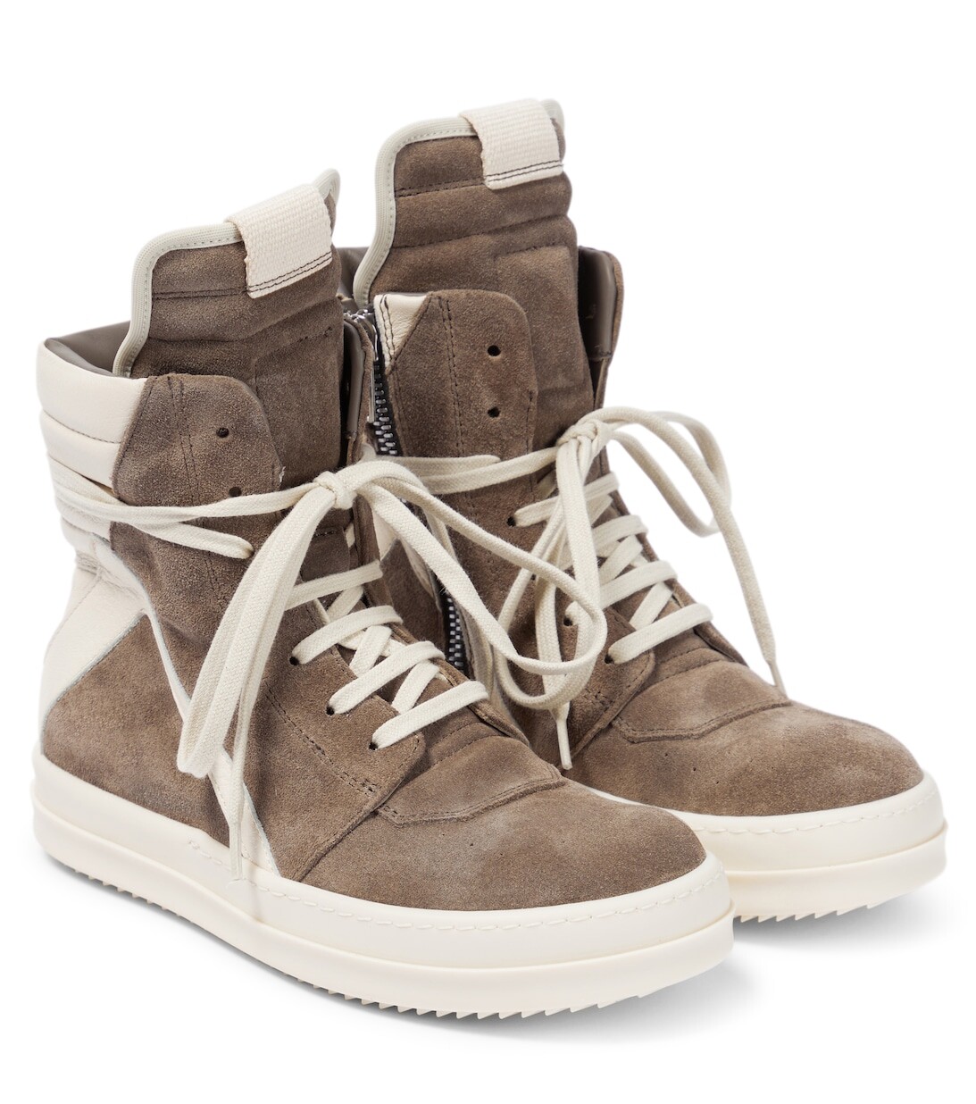 

Высокие кроссовки Geobasket из замши и кожи Rick Owens, коричневый