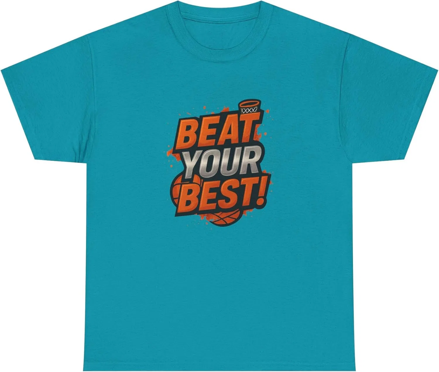 Футболка Beat Your Best, Unisex Heavy Cotton Tee, Tropical Blue