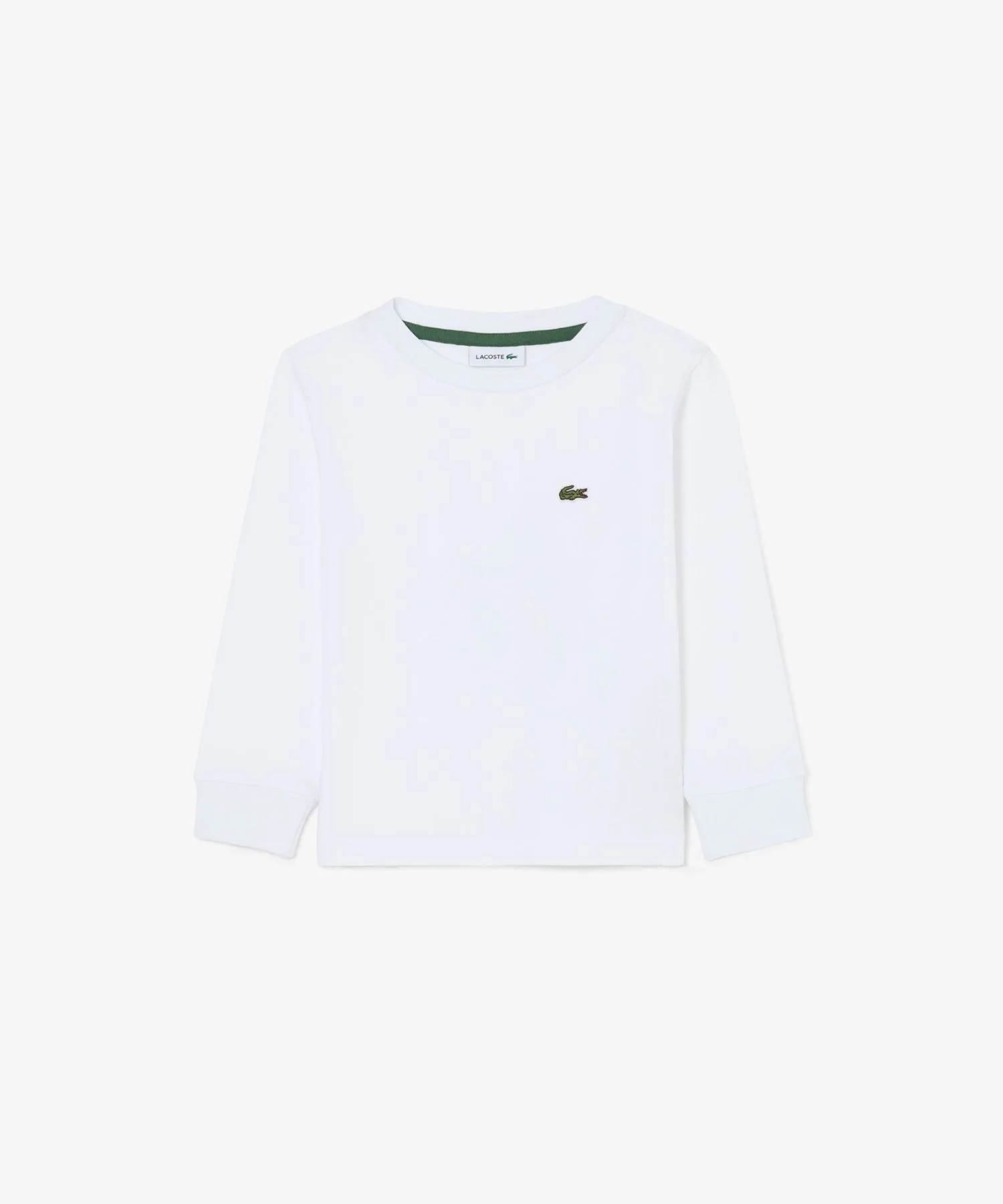 Детская длинная футболка LACOSTE с логотипом crocodile черная — фото 4