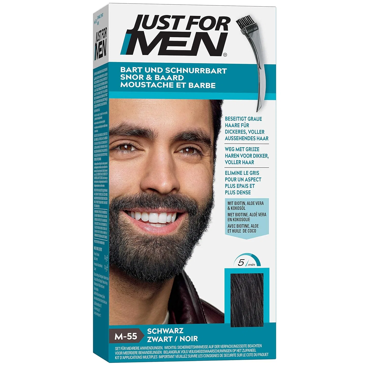 Гель-краска для бороды и усов «Brush in Color» от Just For Men, черный (3 шт.) Just For Men — фото 3