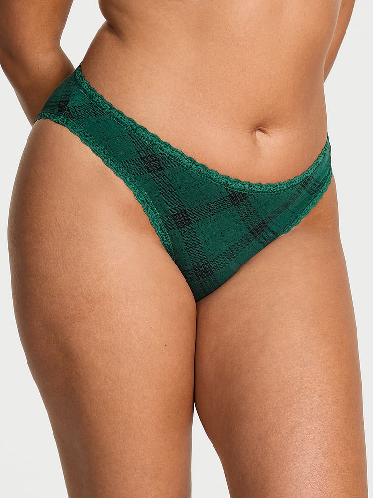 

Трусики-Бикини с кружевной талией Lace Trim, lace trim clover green plaid