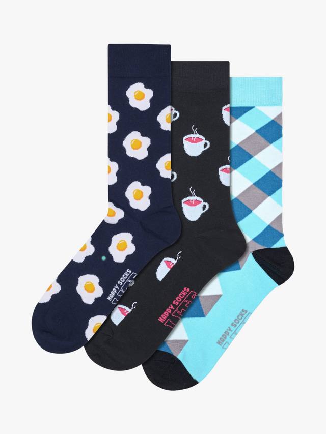

Носки Happy Socks Lite с рисунком яйца и чая HS Lite, Pack of 3, Multi