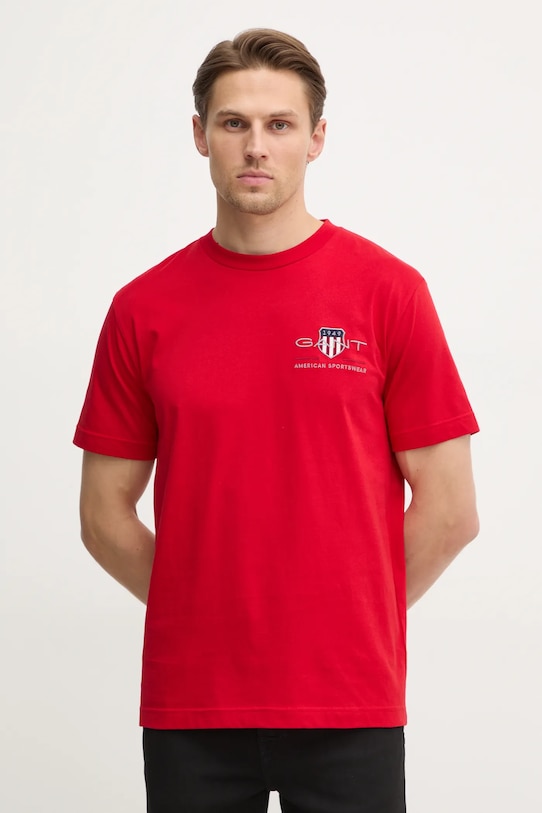 

Хлопковая футболка Gant, красный