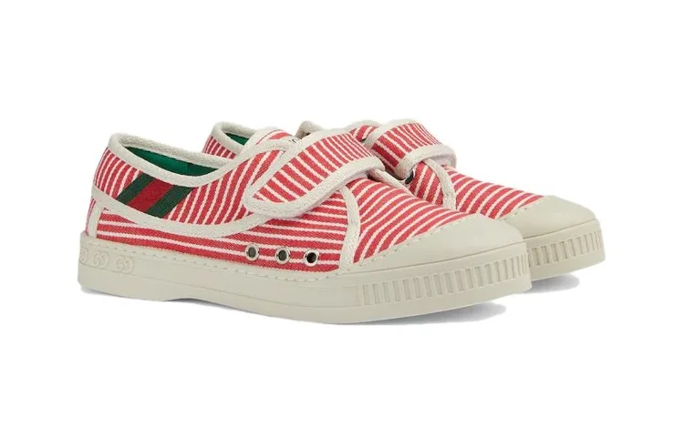 GUCCI Кроссовки для скейтбординга tennis 1977 canvas low top красные детские — фото 3