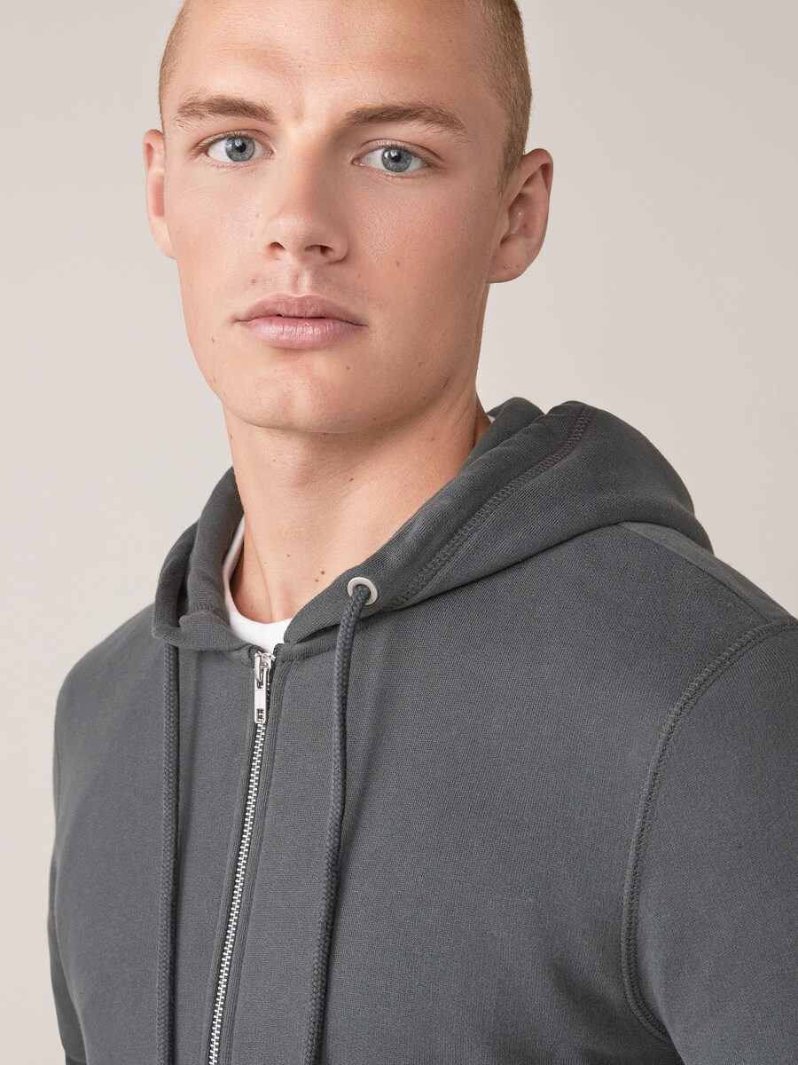 Толстовка с капюшоном на молнии Next Zip-Up Hoodie, темно-серый — фото 4