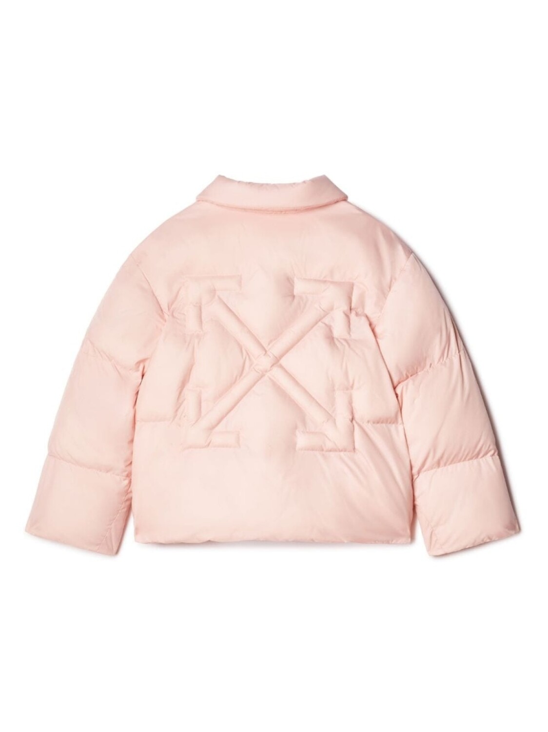 Off-White Kids стеганый пуховик с логотипом Arrows, розовый — фото 2