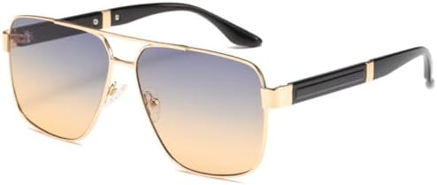 

Модные солнцезащитные очки с двойной перемычкой и металлическими линзами для женщин, стильные солнцезащитные очки для мужчин, классические качественные летние дорожные очки MTZJH, C5