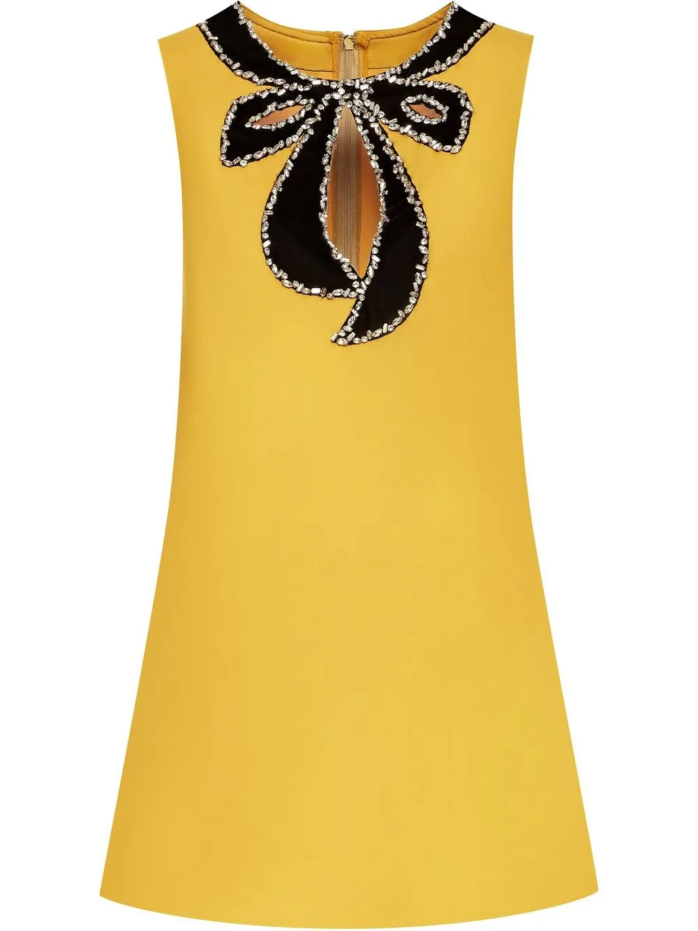 

Платье мини с кристаллами Oscar de la Renta, желтый