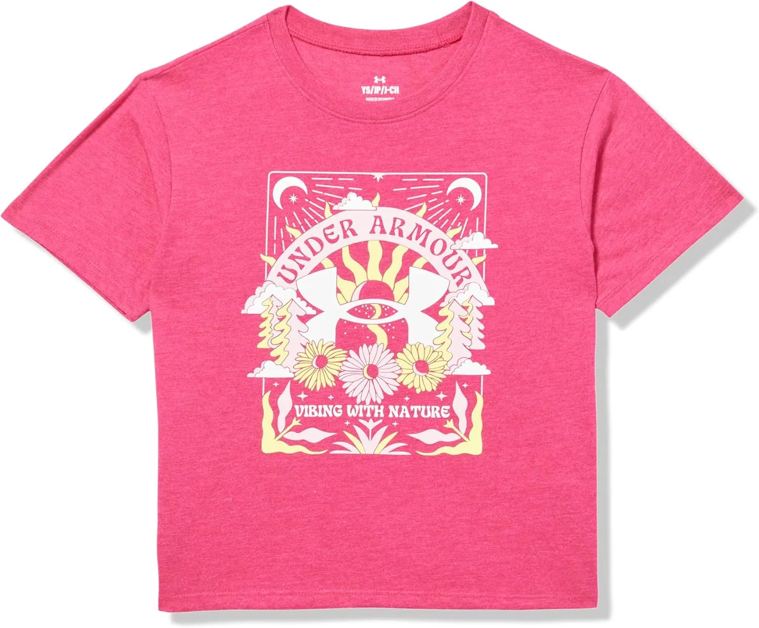 Футболка детская с коротким рукавом Under Armour, цвет Shaded Fuchsia Sun
