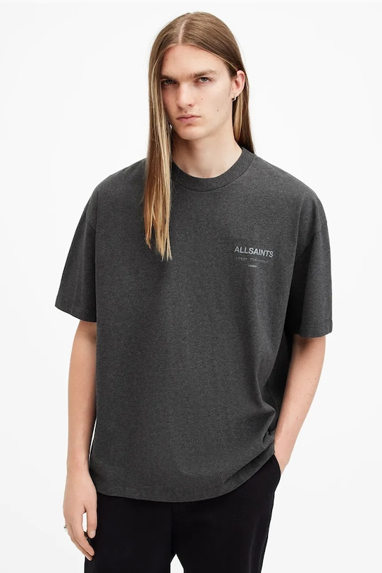 

Хлопковая футболка UNDERGROUND Allsaints, серый