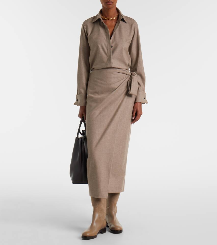 Бинго юбка-парео из кашемировой смеси Max Mara, Cacha Scuro — фото 2