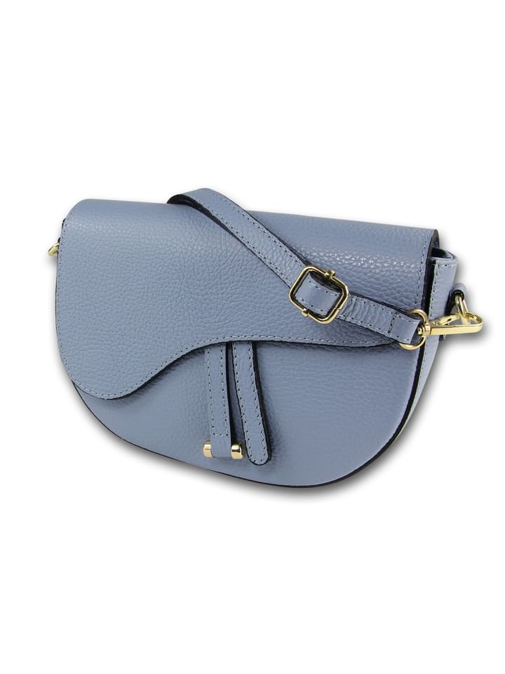 

Кожаная сумка через плечо, сумка Toscanto, светло-голубая, примерно 22 см