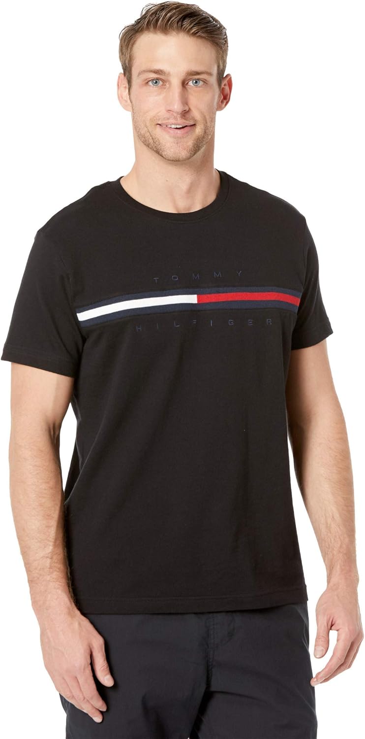 

Мужская футболка с коротким рукавом и логотипом Tommy Hilfiger, The Deep Black, Черный, Мужская футболка с коротким рукавом и логотипом Tommy Hilfiger, The Deep Black