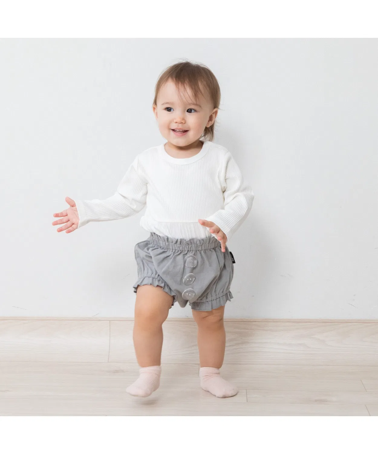 Штаны-тыквы для малышей из фланели Loerys Farm Baby серые