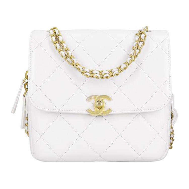 

CHANEL Рюкзак из овчины женский белый