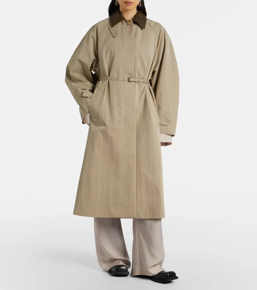 Технический тренч из смесовой хлопковой ткани Acne Studios, бежевый — фото 2
