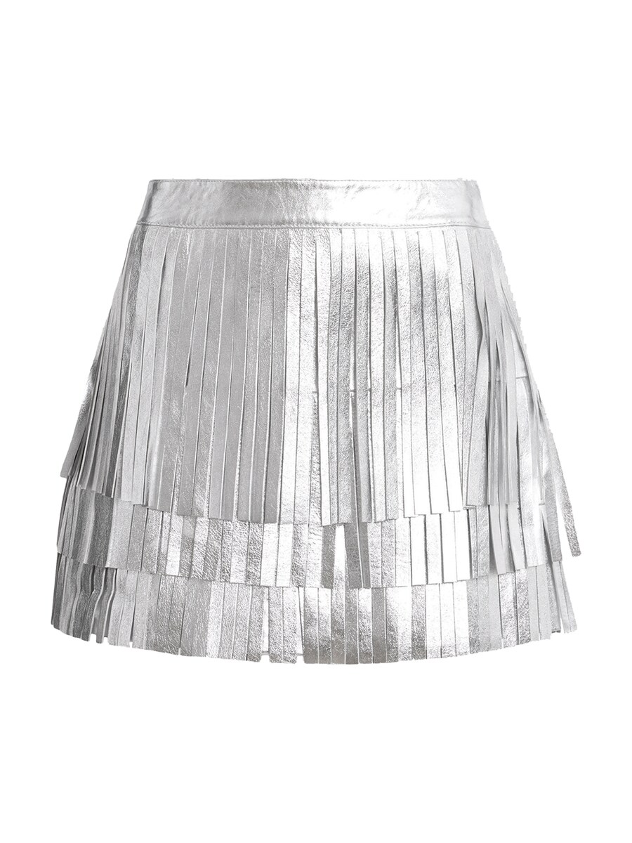 

Кожаная юбка AllSaints Skirt AISHA, серебряный