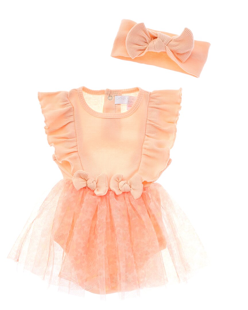 

Комплект из 2 предметов: боди-пачка и повязка на голову Catherine Malandrino, персиковый