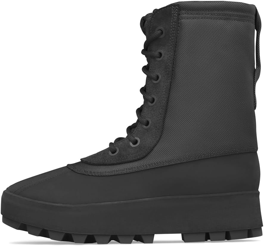 Мужские кроссовки adidas Yeezy 950 с круглым носком и шнуровкой, повседневные ботинки до щиколотки - черные — фото 2