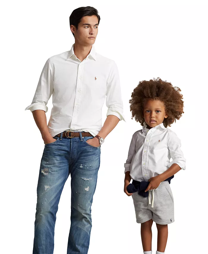 

Коллекция мужских и мальчиковых хлопковых рубашек Oxford Polo Ralph Lauren, белый