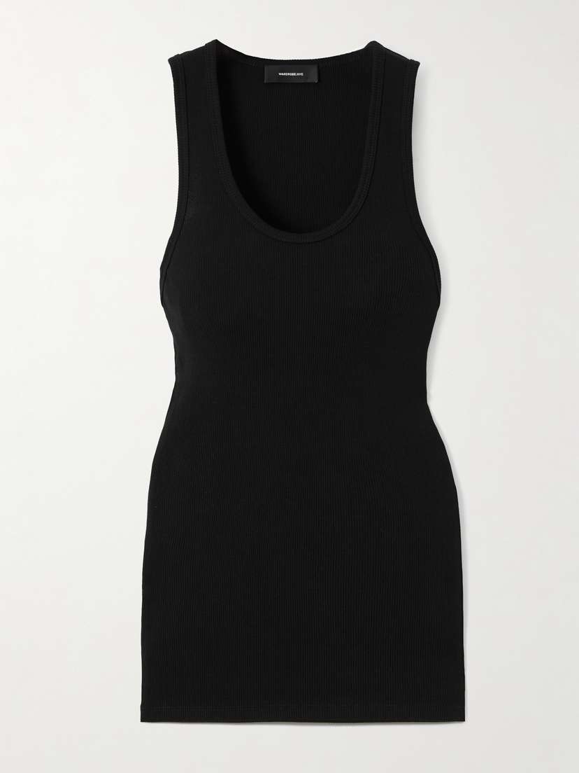 

Майка из ребристого эластичного хлопка Wardrobe.Nyc, черный