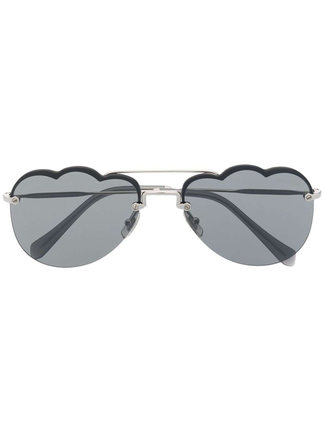 

Солнцезащитные очки с зеркальными линзами Miu Miu Eyewear, серебряный
