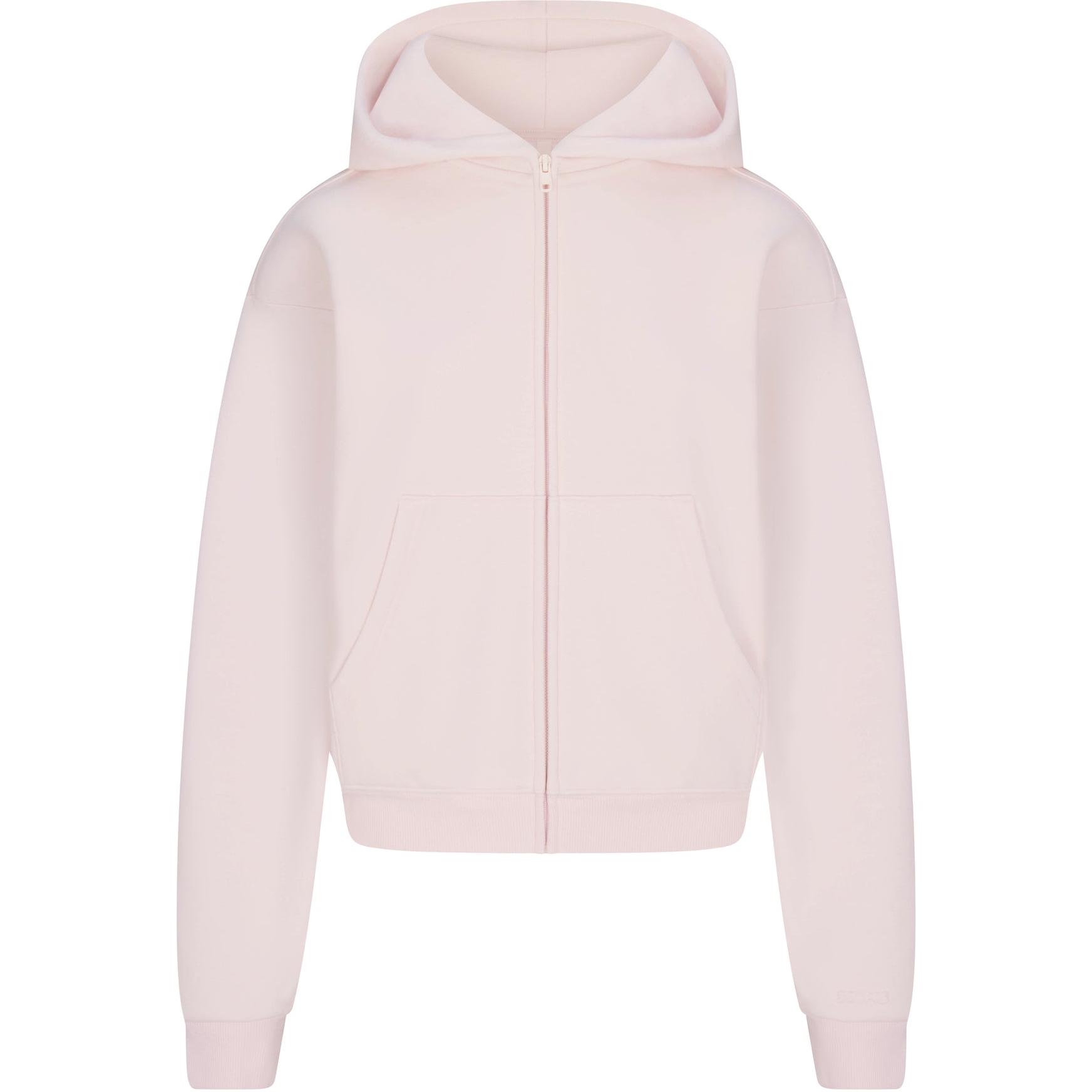 

Skims Толстовка SS25 Cotton Fleece Classic Zip Up Hoodie женская BARELY PINK/Light Pink
