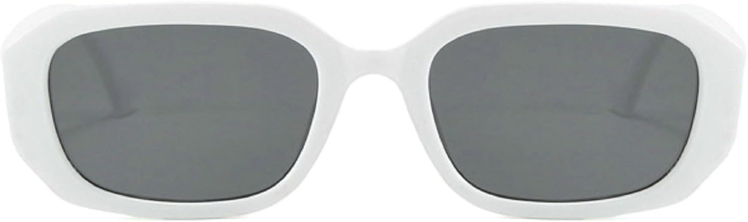 

Модные солнцезащитные очки в форме многоугольника и прямоугольника для женщин, ретро-очки с градиентным переходом, защита от УФ-излучения UV400 для мужчин, сине-зеленые солнцезащитные очки mincl, White Gray