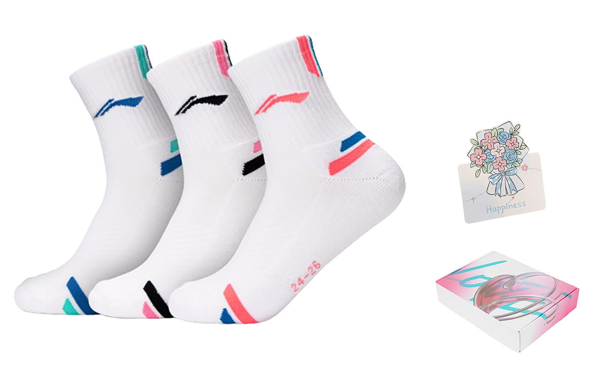 

LINING Носки до середины икры Unisex 3 пары White Pink White Black White Blue