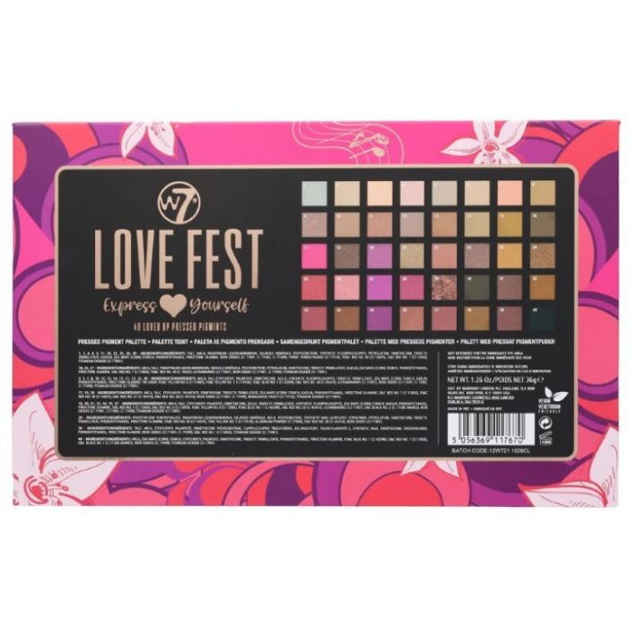 

Тени для век Paleta de Sombras Love Fest W7, Multicolor