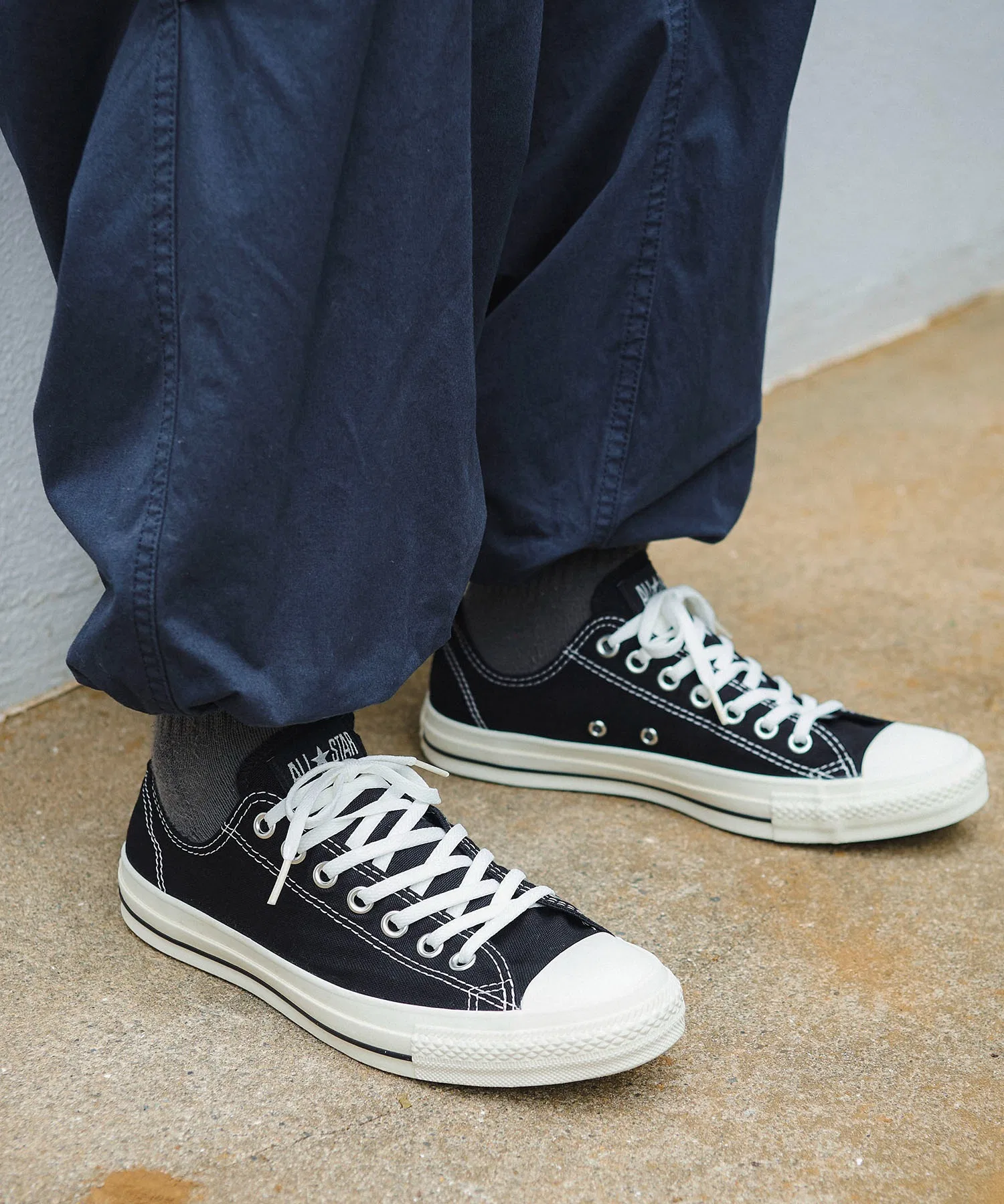Унисекс кеды из канваса CONVERSE CV AS STITCH OX чёрные — фото 2