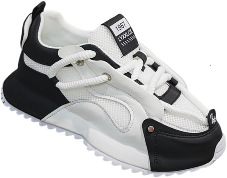 

Мужские легкие дышащие низкие спортивные кроссовки - шнуровка, повседневный дизайн для активного отдыха и ежедневного комфорта Hoalox, белый/черный