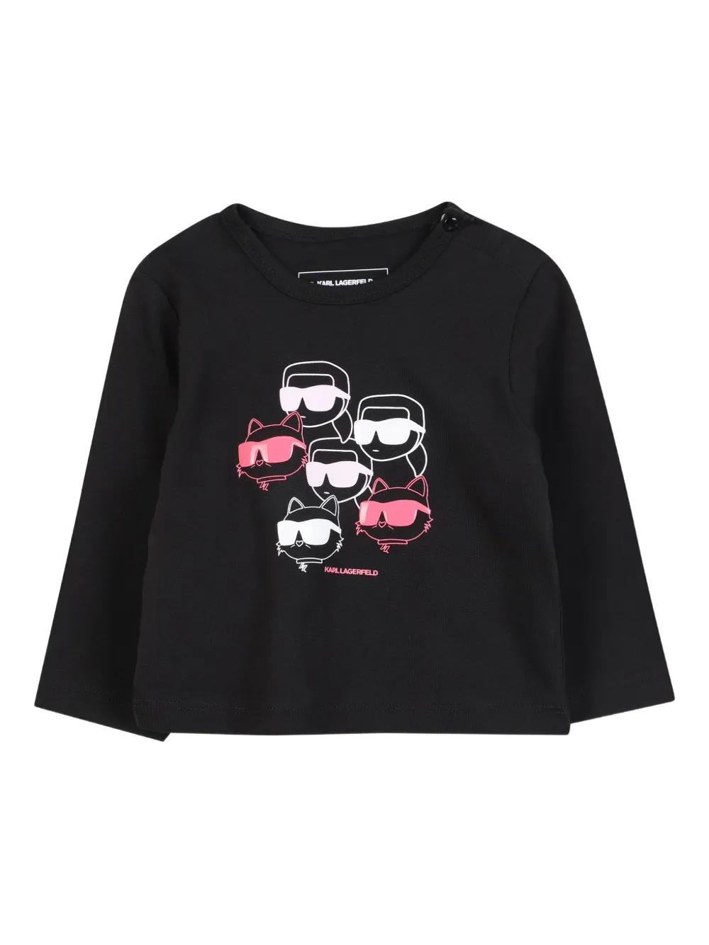 

Топ с длинными рукавами и графичным принтом KARL LAGERFELD KIDS, черный