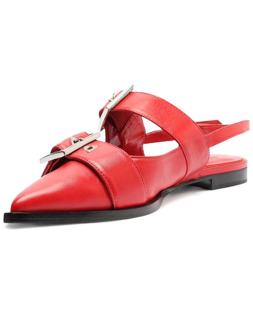 Туфли на плоской подошве из кожи SCHUTZ Darla Sling, красный — фото 2