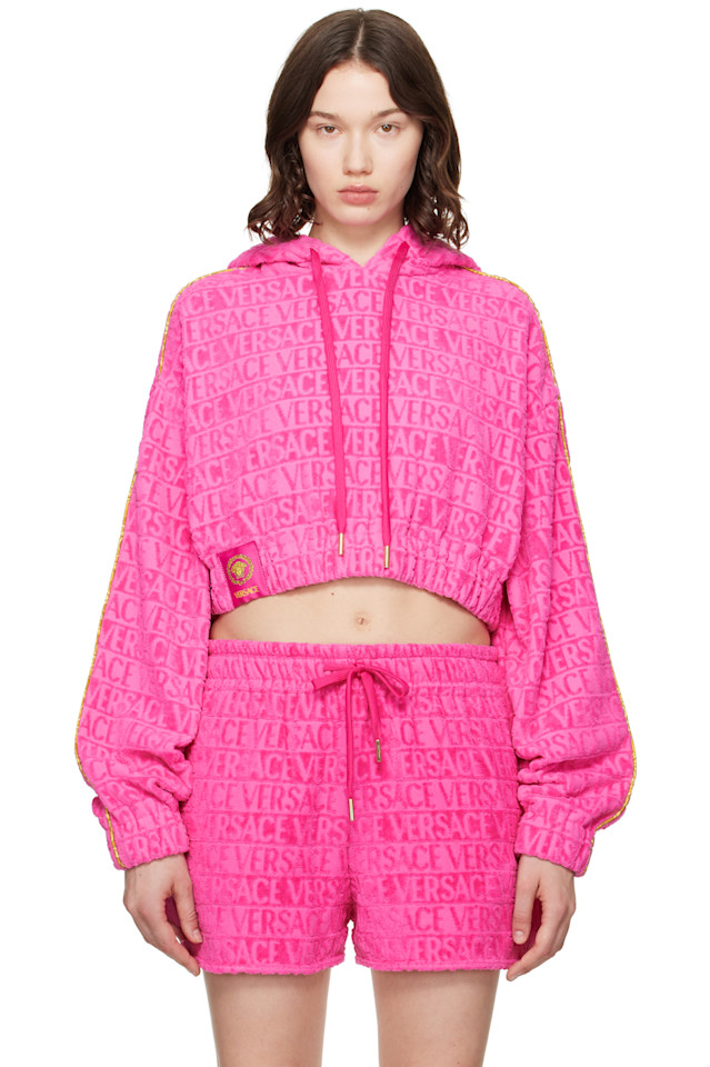 

Кроп худи I heart baroque Versace, розовый