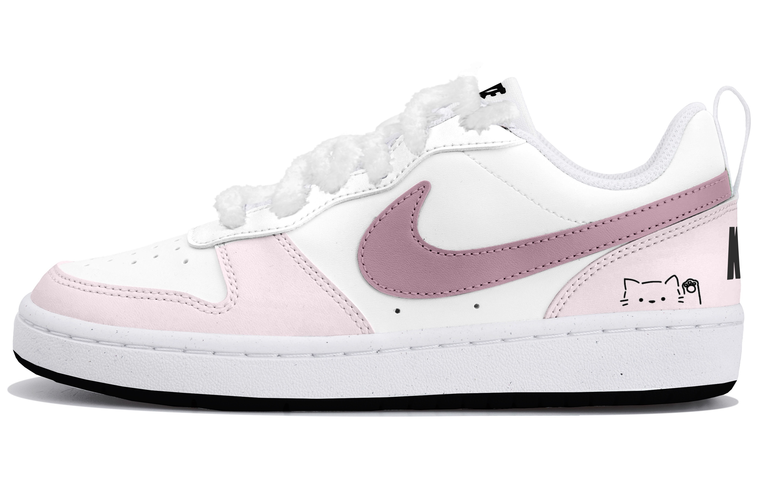 

Низкие детские кроссовки для скейтбординга Court Borough для подростков Nike, белый/розовый