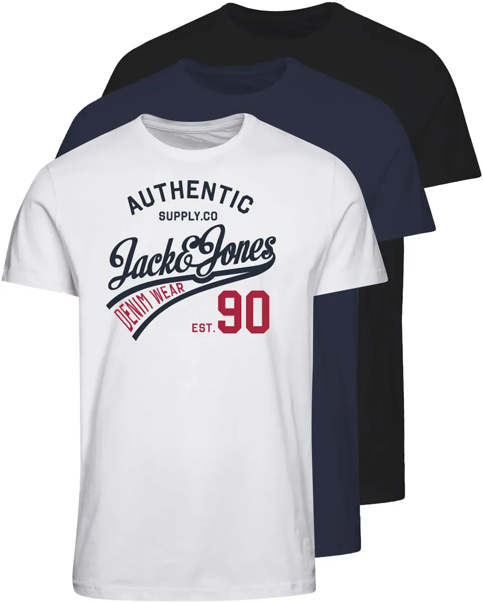 

Рубашка Jack & Jones с круглым вырезом "JJETHAN TEE SS CREW NECK 3PK MP NOOS", белый
