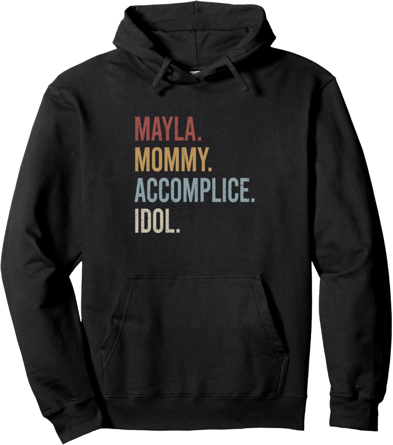 

Худи в винтажном стиле «Майла, мама, сообщница, кумир, ретро» Custom Mother'S Gifts And Accessories For Women, черный