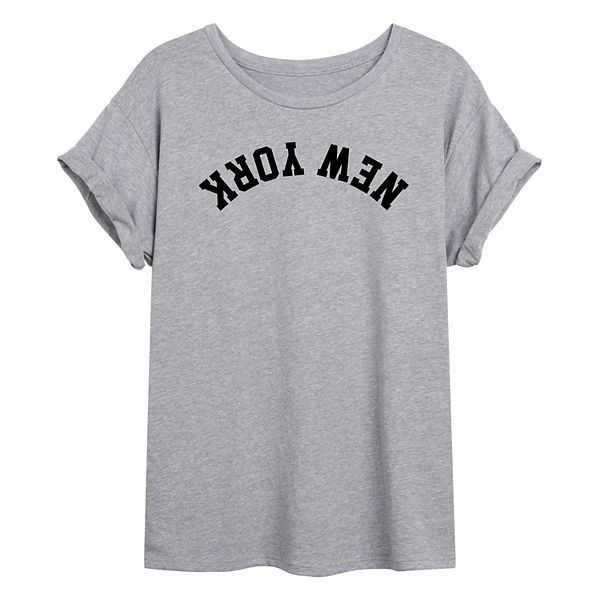 

Футболка Juniors New York Upside Down оверсайз Licensed Character, Heather Gray