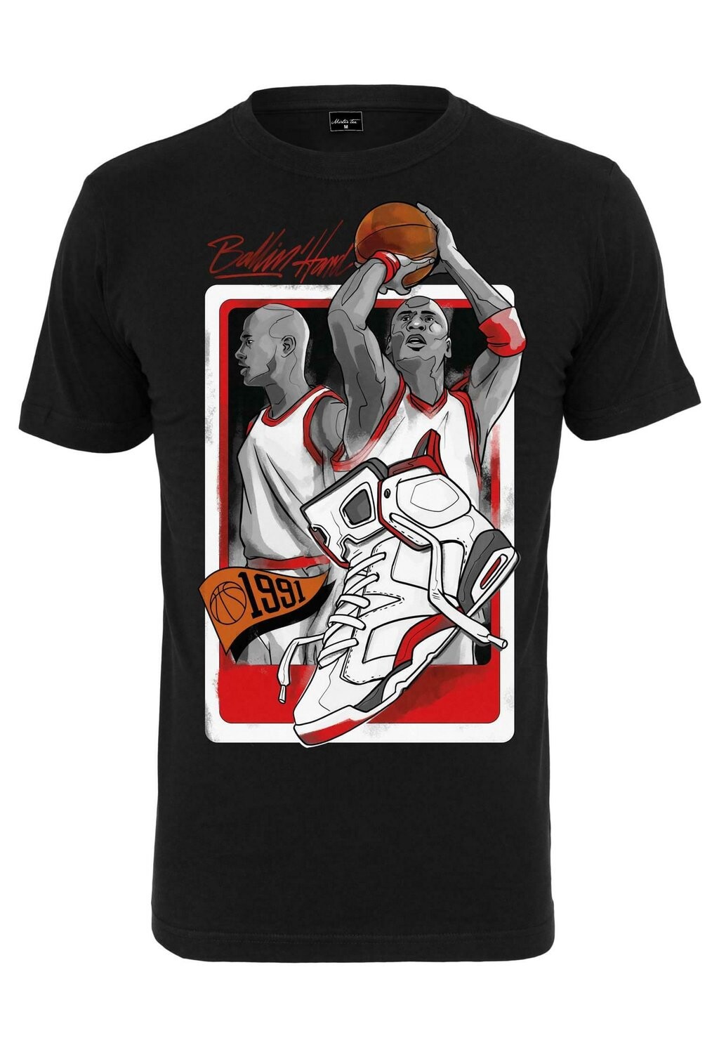 

Футболка с принтом BALLIN HARD 1991 Mister Tee, черный