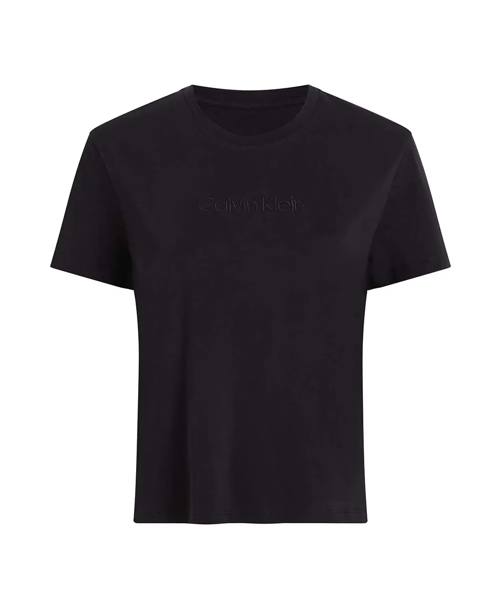 Пижамная футболка – хлопковые футболки Calvin Klein, черный — фото 4