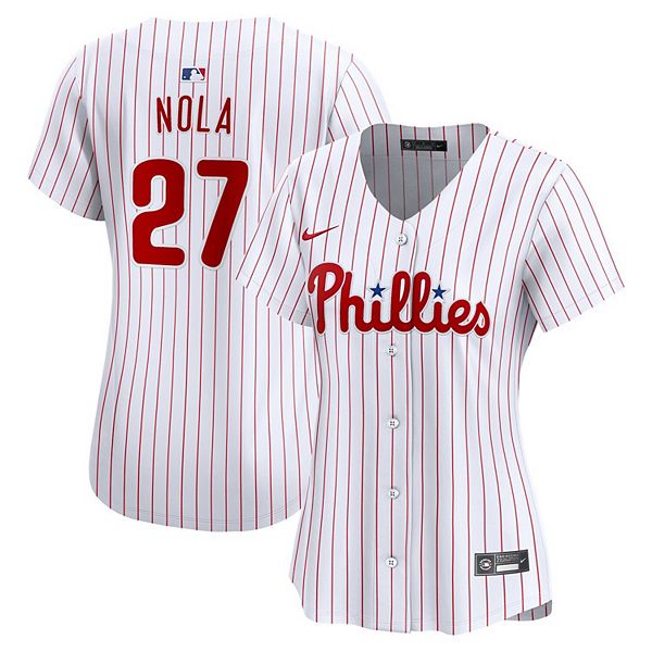 

Женская белая домашняя лимитированная футболка игрока Aaron Nola Philadelphia Phillies Nike