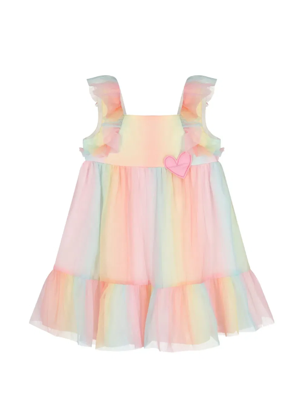 Платье с оборками и аппликацией в виде сердечек Agatha Ruiz De La Prada, розовый