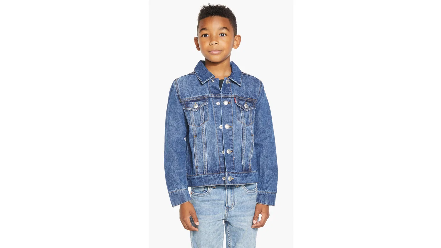 Детская куртка-тракер для мальчиков 4-7 лет Levi's, Medium Wash — фото 2