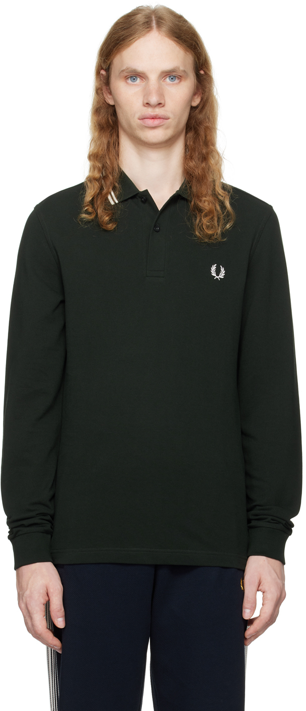 

Зеленое поло с двумя наконечниками Fred Perry