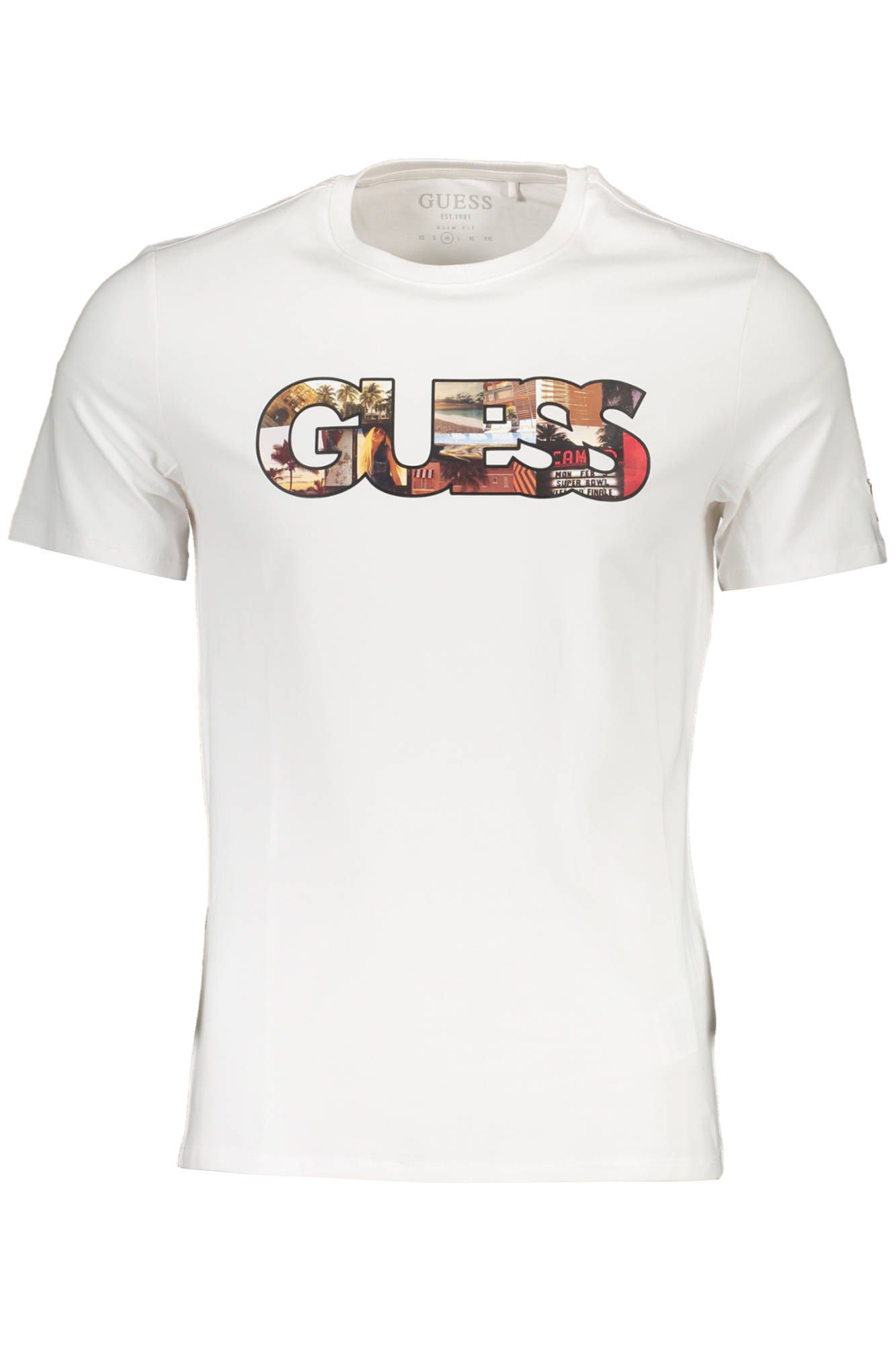 

Белая хлопковая мужская футболка Guess Shoes