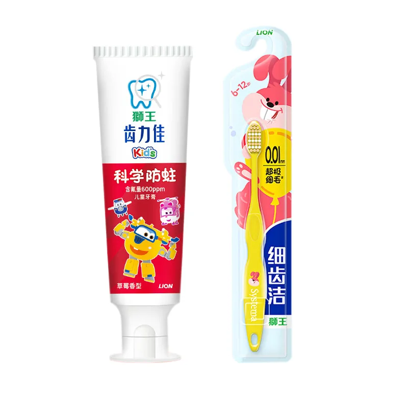 Детская зубная паста и щетка SHIWANG LION, 3 Pcs Toothpastes+2 Toothbrushes — фото 4